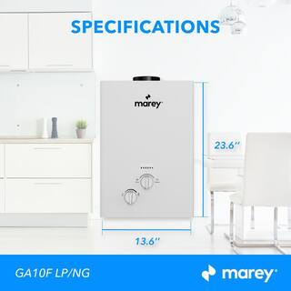 MAREY 2.64 GPM 68240 BTU's LP Gas Flow Activated Gas Tankless Water Heater 10FLP