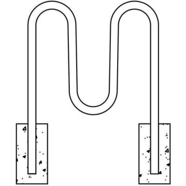 Ultra Play 2 ft Galvanized 3-Loop Surface Mount Contemporary Commercial Bike Rack 5803SM