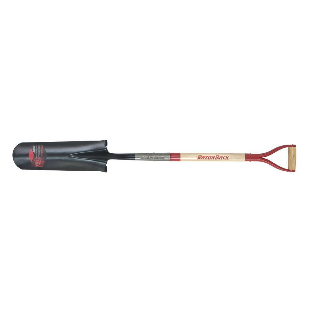 Razor-Back 23.5 in. Wood D-Handle Steel Blade Drain Spade 2597400