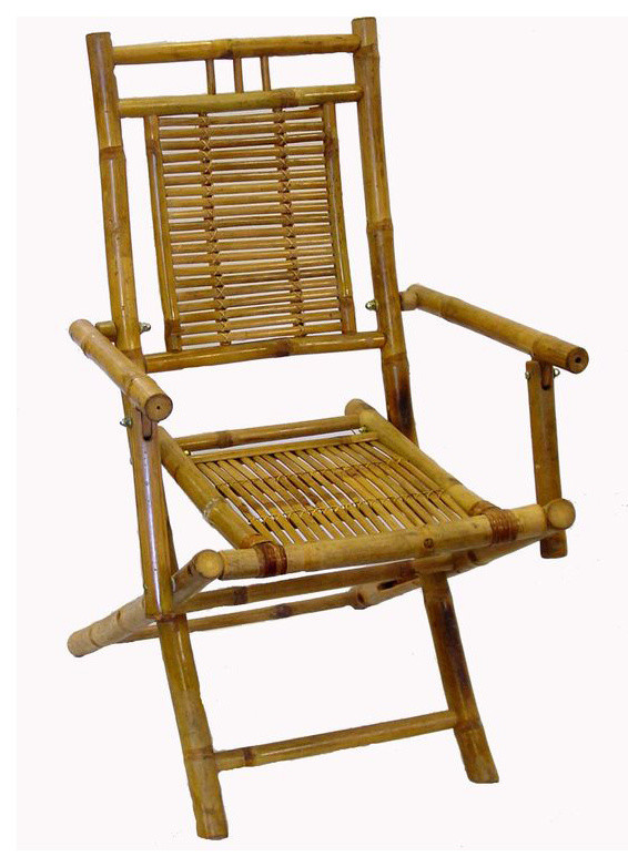 Bamboo Folding Arm Chair  Set of Two Pieces  22 quotW x 24 quotD x 37 quotH   Asian   Folding Chairs And Stools   by Master Garden Products  Houzz