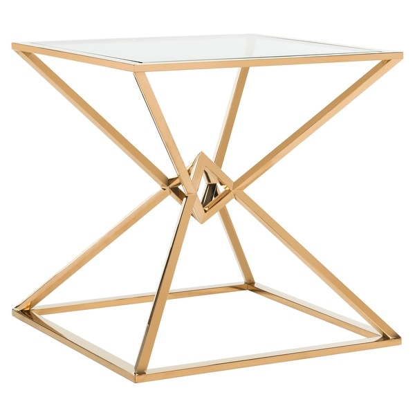 SAFAVIEH Couture Fiorella Glass Top End Table - 24 IN W x 24 IN D x 24 IN H