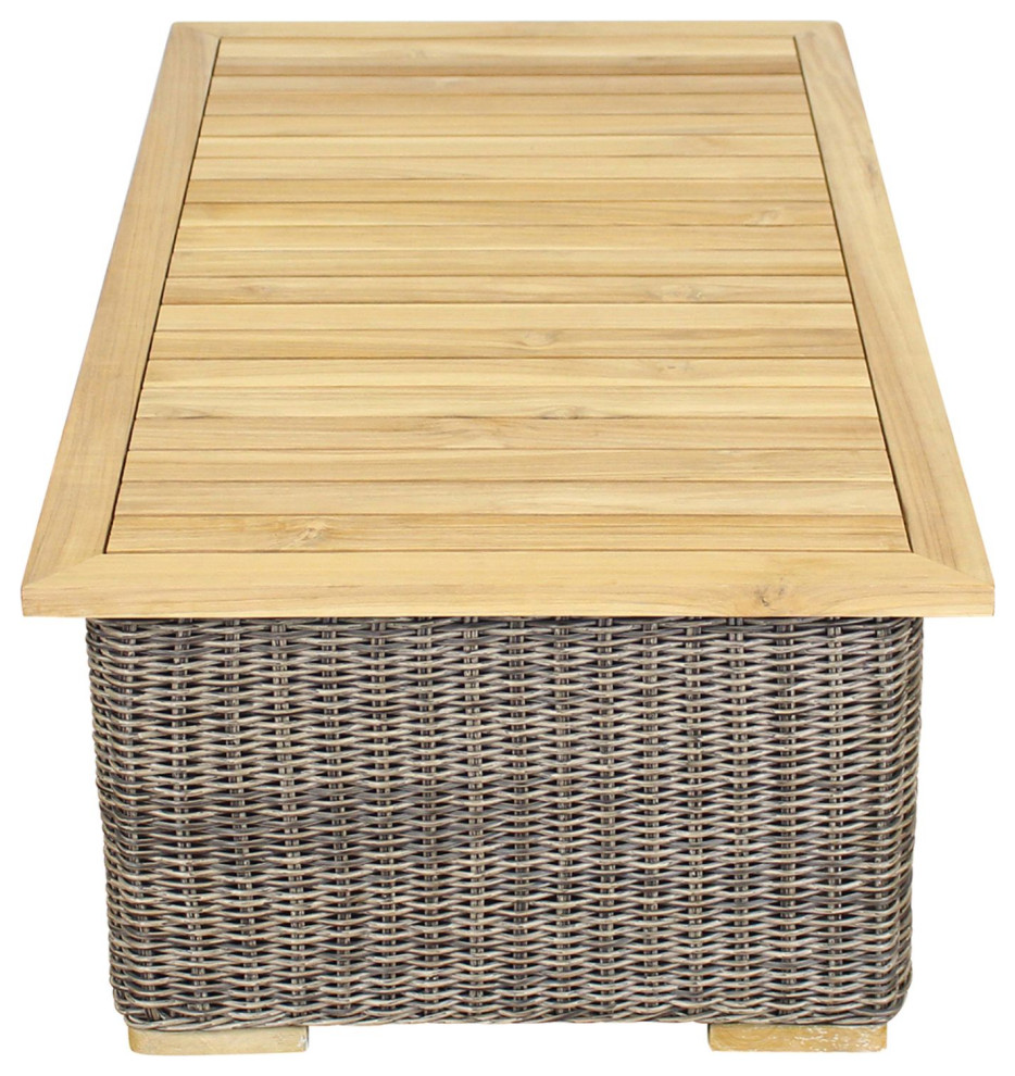 Courtyard Casual Tivoli Rectangle Coffee Table  Teak   Tropical   Outdoor Coffee Tables   by Courtyard Casual  Houzz