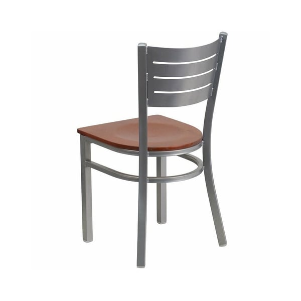 Restaurant Dining Chair Cherry and Silver - 16x34