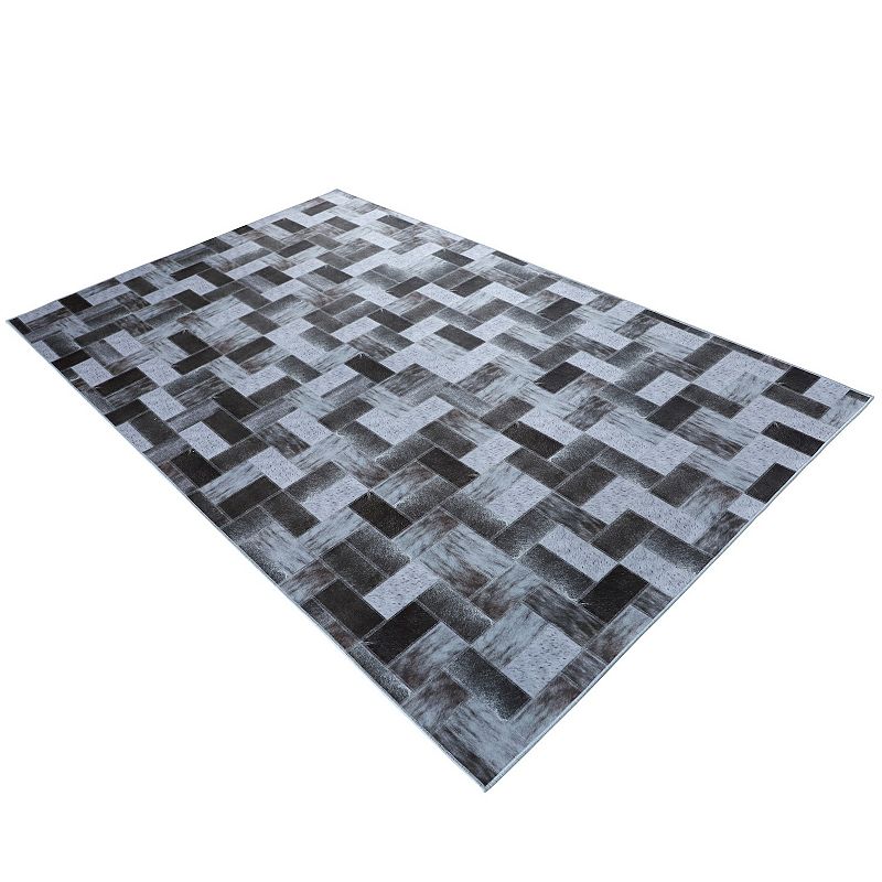 Walk on Me Faux Cowhide Digital Printed Patchwork Off the Blocks Contemporary Indoor Area Rug