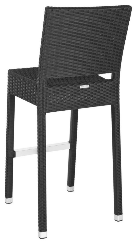 Marla Indoor/Outdoor Bar Stool Black  Set of 2   Tropical   Outdoor Bar Stools And Counter Stools   by V.S.D Furniture  Houzz