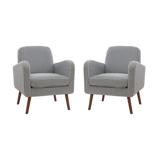 Aeetes Modern Upholstered Armchair with Solid Wood Legs Set of 2 by HULALA HOME