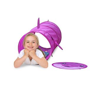 GigaTent 72 in. L Pink Pop Up Dolphin Play Tunnel for Indoors and Outdoors CT071