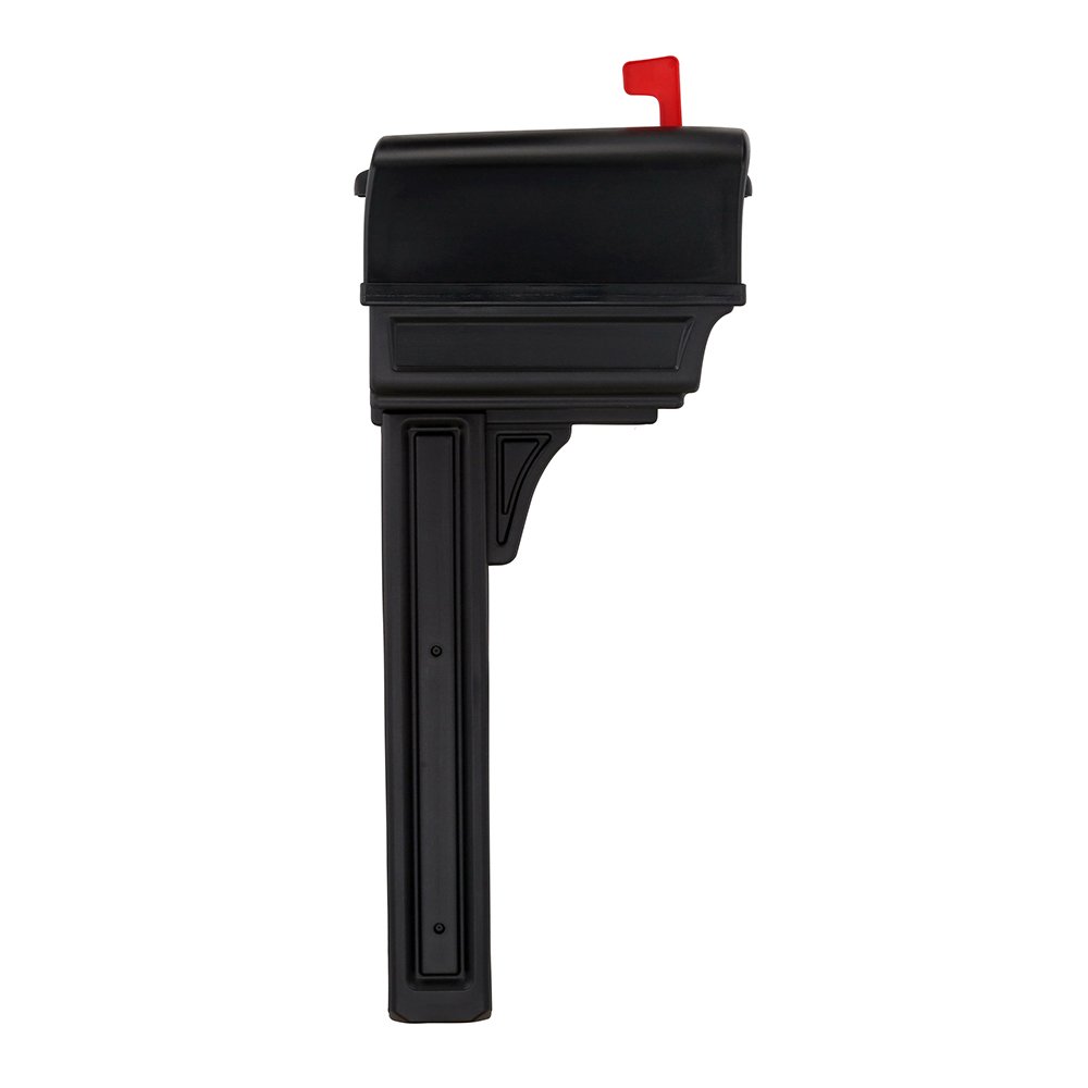 Gibraltar Mailboxes Gentry All-in-One， Large， Plastic， Mailbox and Post Combo， Black， GGC1B0000