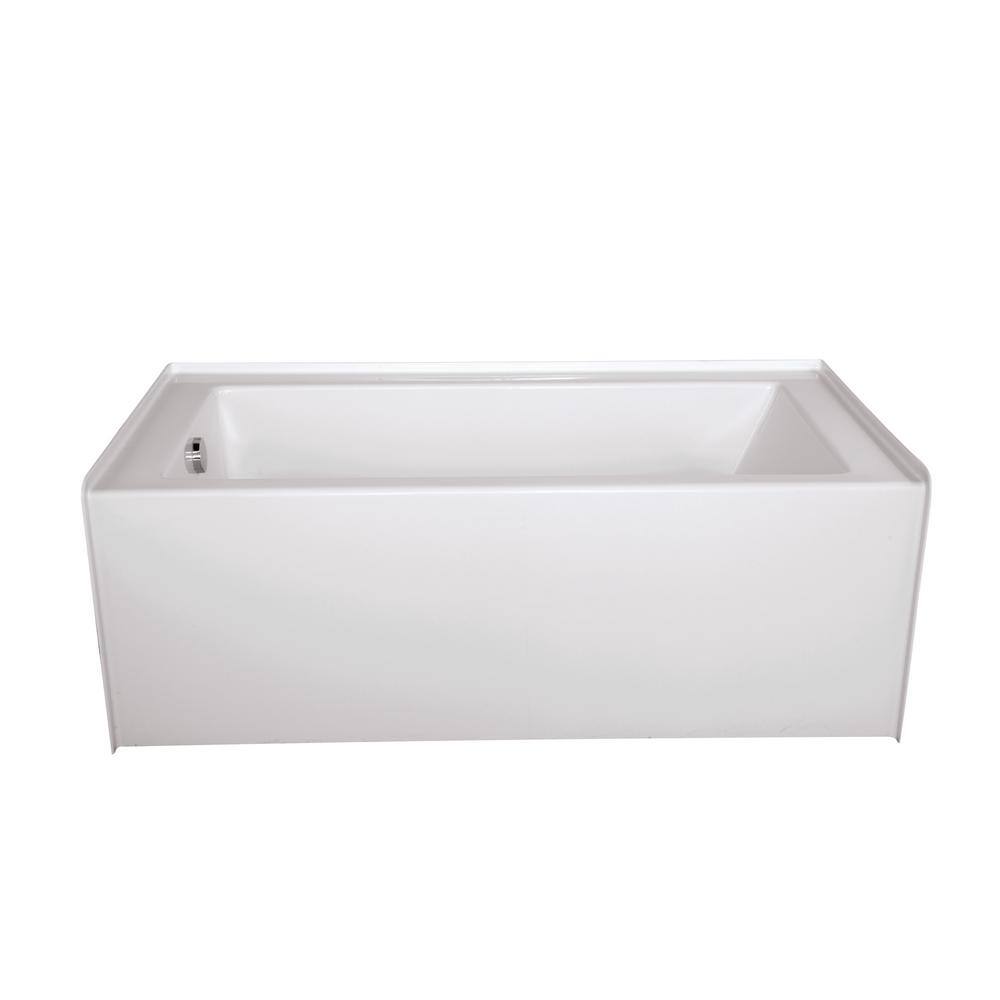 Hydro Systems Shannon 60 in. Acrylic Rectangular Alcove Whirlpool Bathtub in White CSYD6032LWPW