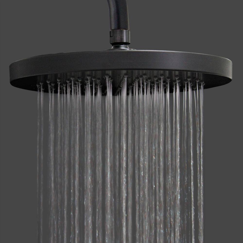 MODONA 1-Spray 10 in. Single Wall Mount Waterfall Fixed Rain Shower Head in Rubbed Bronze AC25SH82-A-B