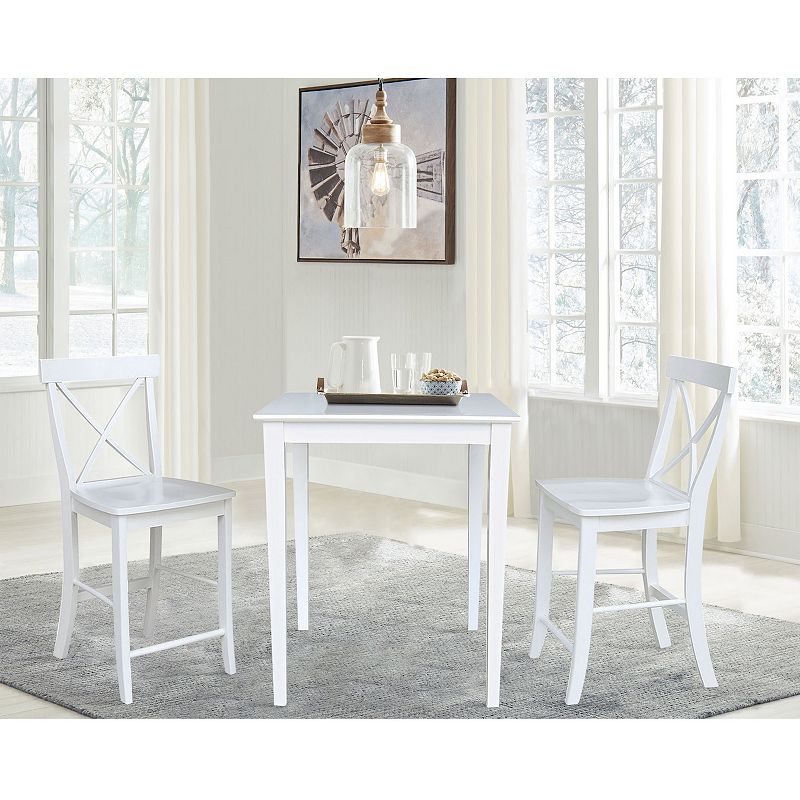 International Concepts Dining Table and Counter Stool 3-piece Set