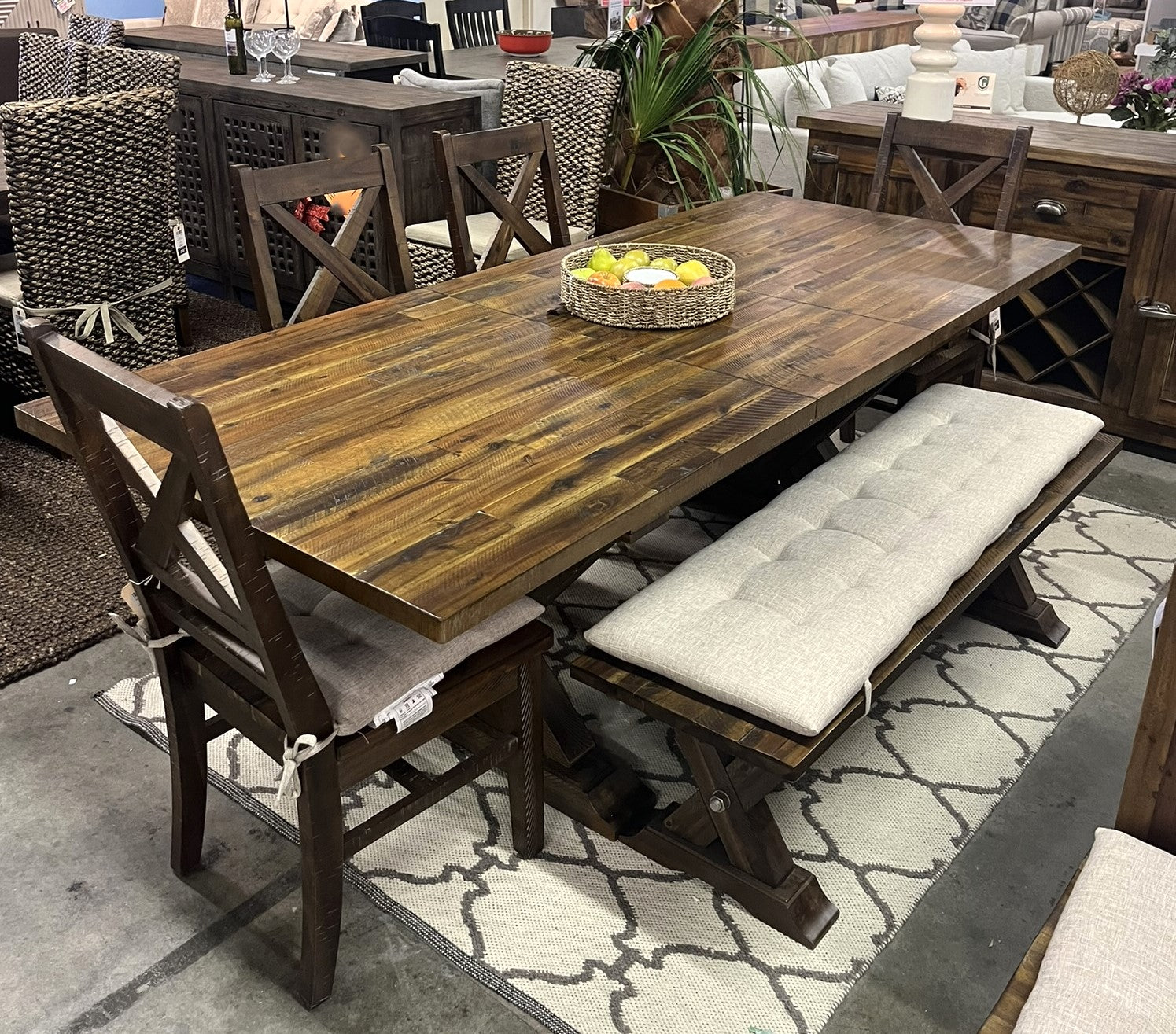 Rustic Dining Set - Extendable (75-94) with Butterfly Leaf