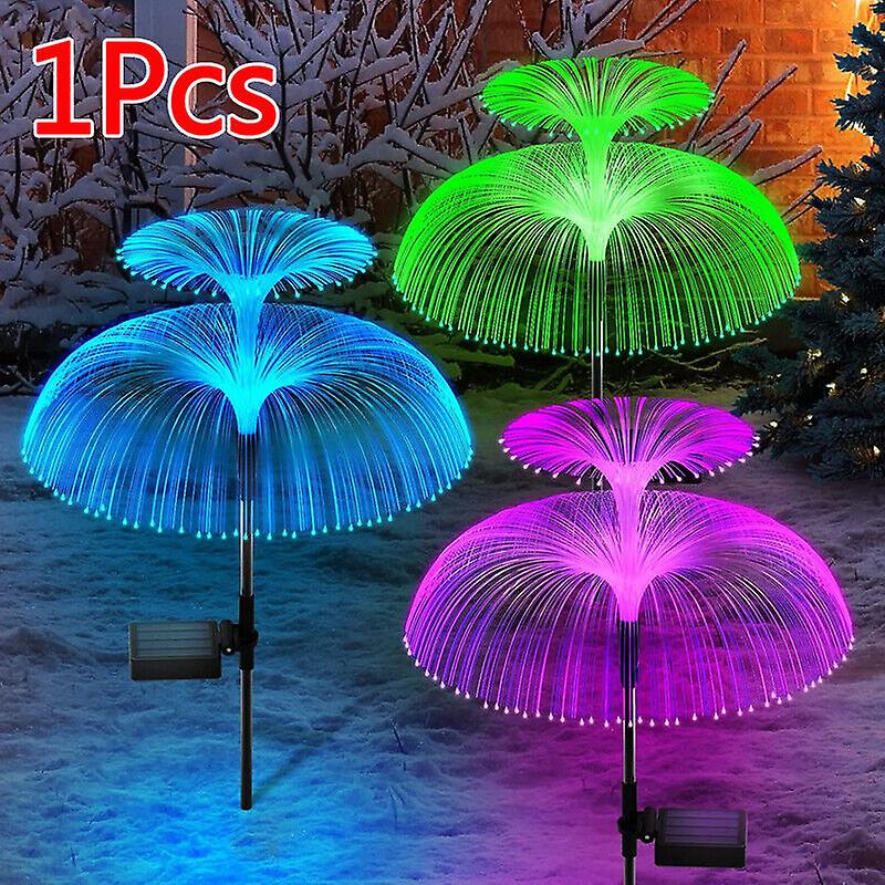 2x Double Layer Solar Jellyfish Light Outdoor Garden Lawn Lamp 7color Changing W12646867