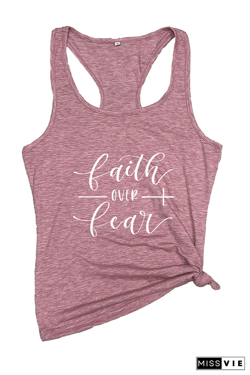 Faith Over Fear Printed Sleeveless Tank Top Wholesale