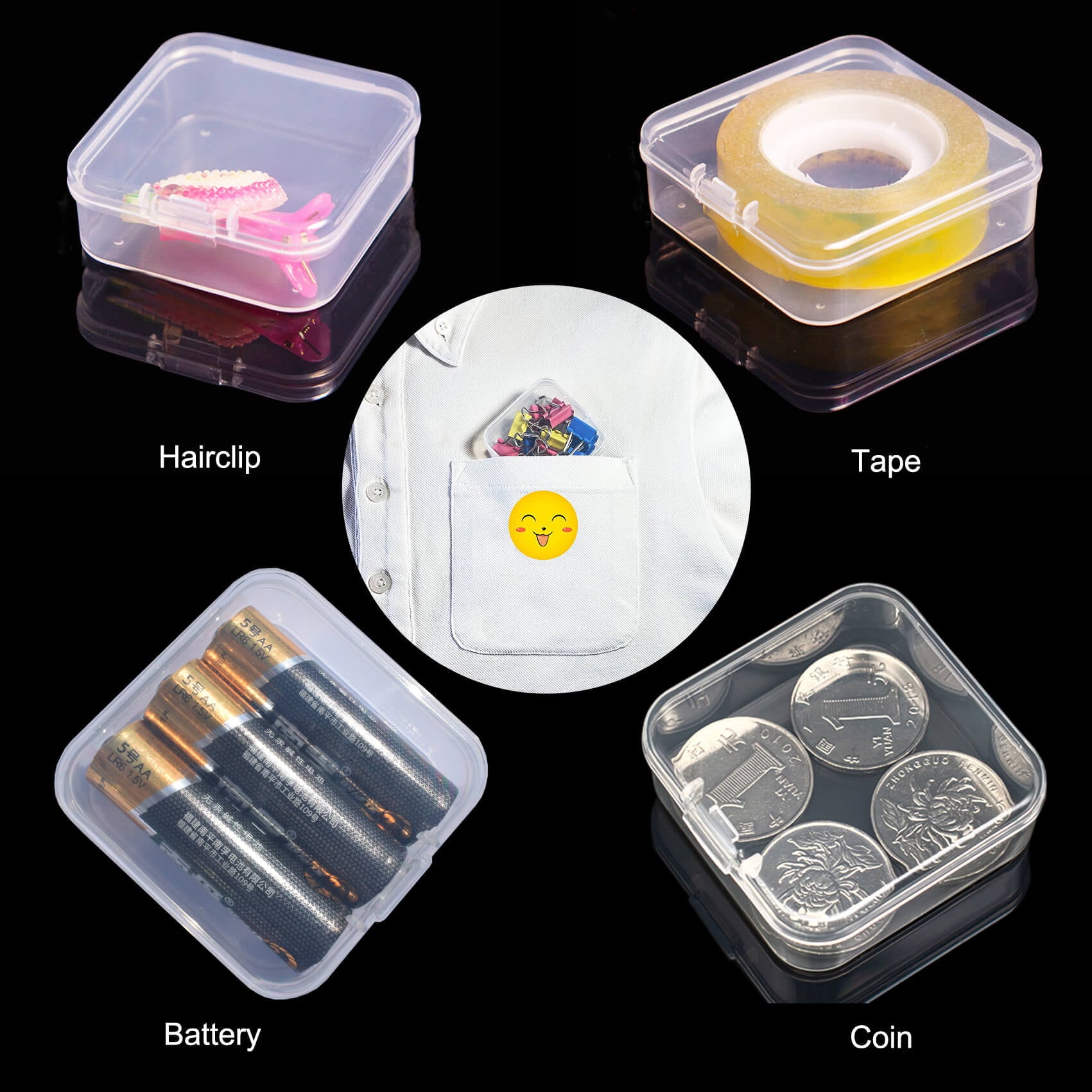 12Pcs Bead Organizer with Lid Small Transparent Plastic Craft Organizer Screw Organizer Bead Storage Small Plastic Containers with Lid for Jewelry Diamond Art, 1Pc Organizer Box with Hinged Lid