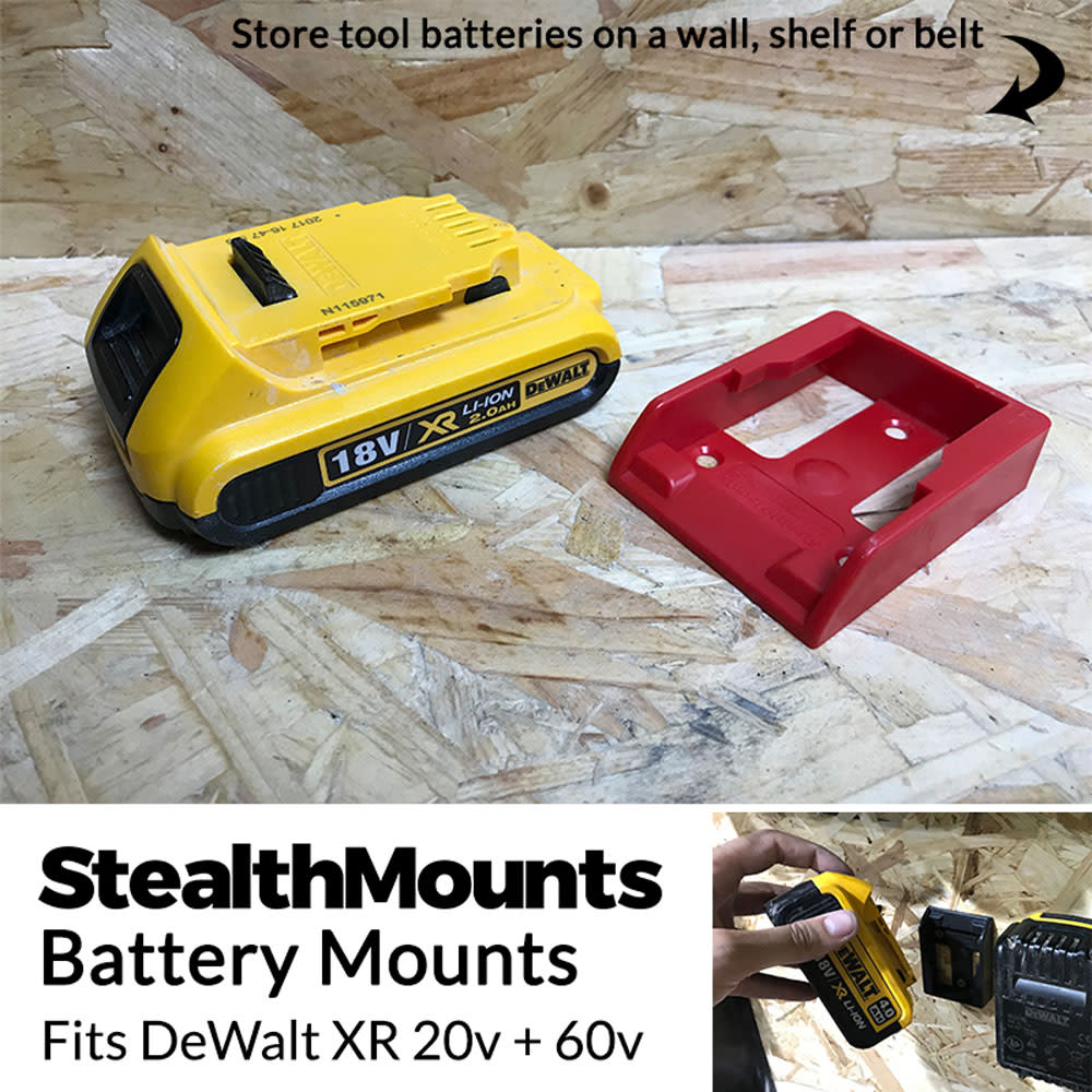 StealthMounts Battery Mount DEWALT XR 20V 60V Red 6pk