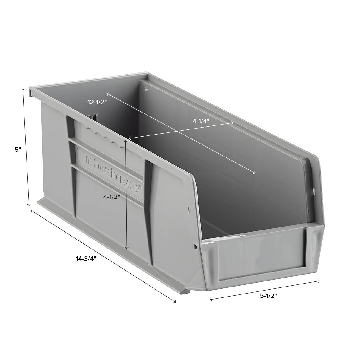 Utility Narrow Stackable Plastic Bins