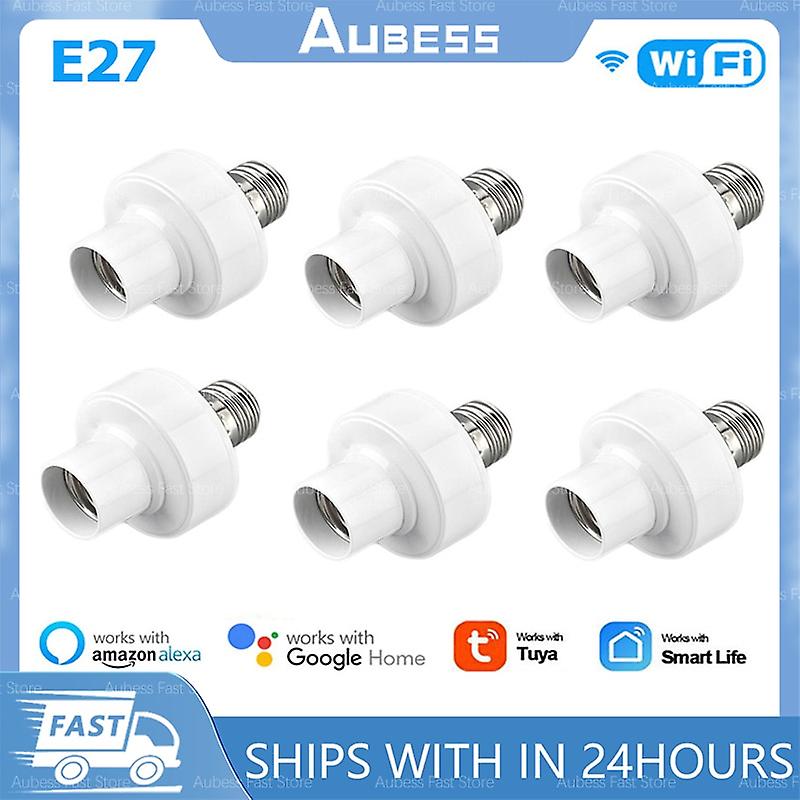 Aubess Wifi Smart Light Bulb Adapter Lamp Holder Base Ac Smart Life/tuya Wireless Voice Control