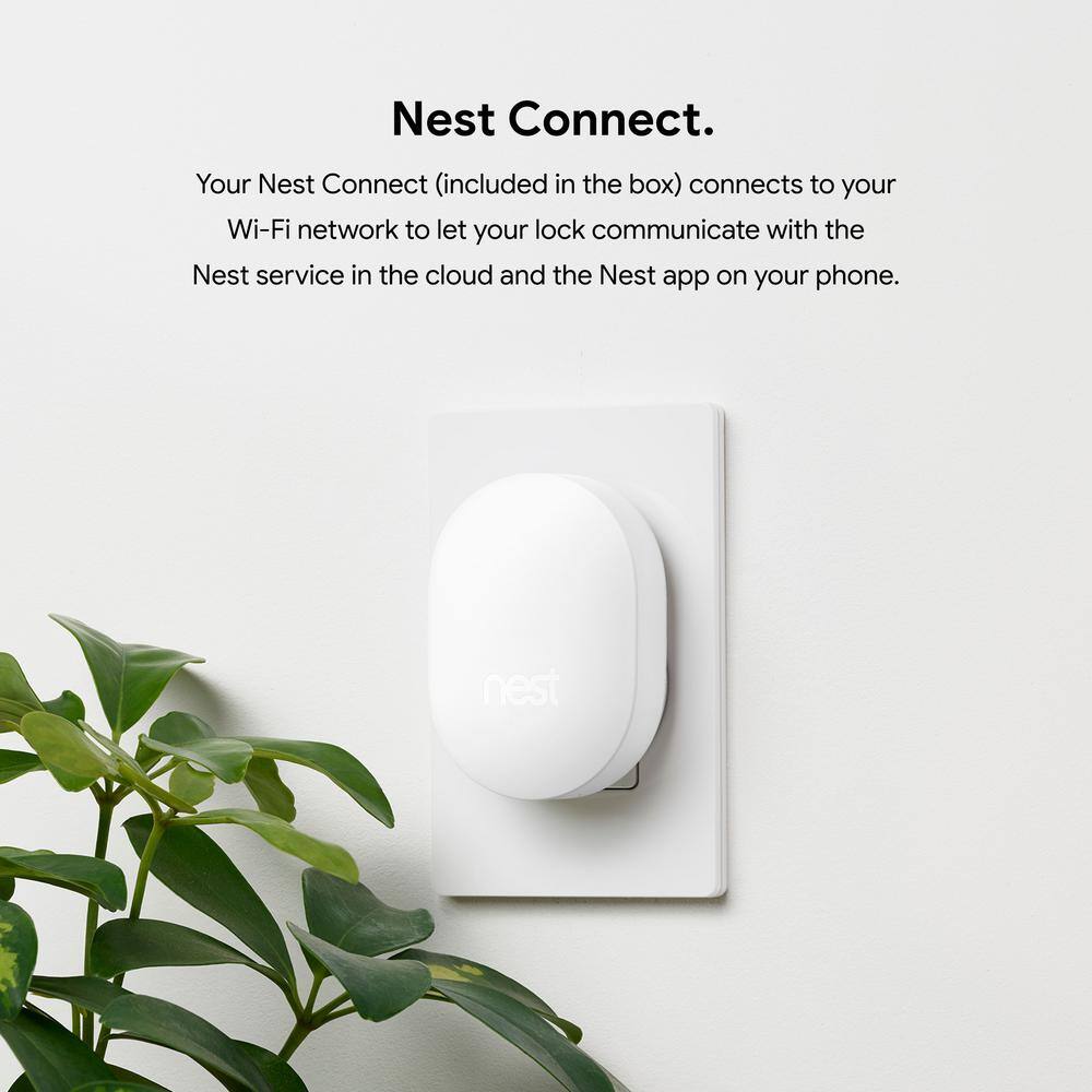 Google Nest x Yale Lock - Tamper-Proof Smart Deadbolt Lock with Nest Connect - Black Suede RB-YRD540-WV-BSP