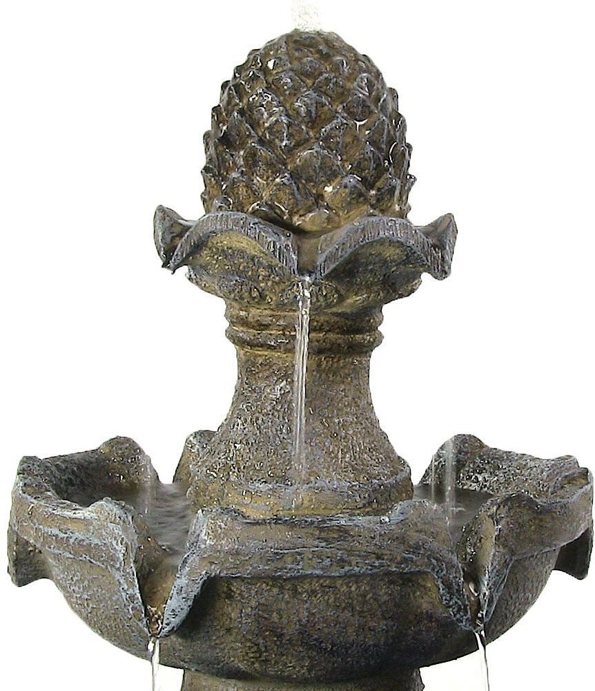 Sunnydaze Decor 2-Tier Pineapple Solar Water Fountain