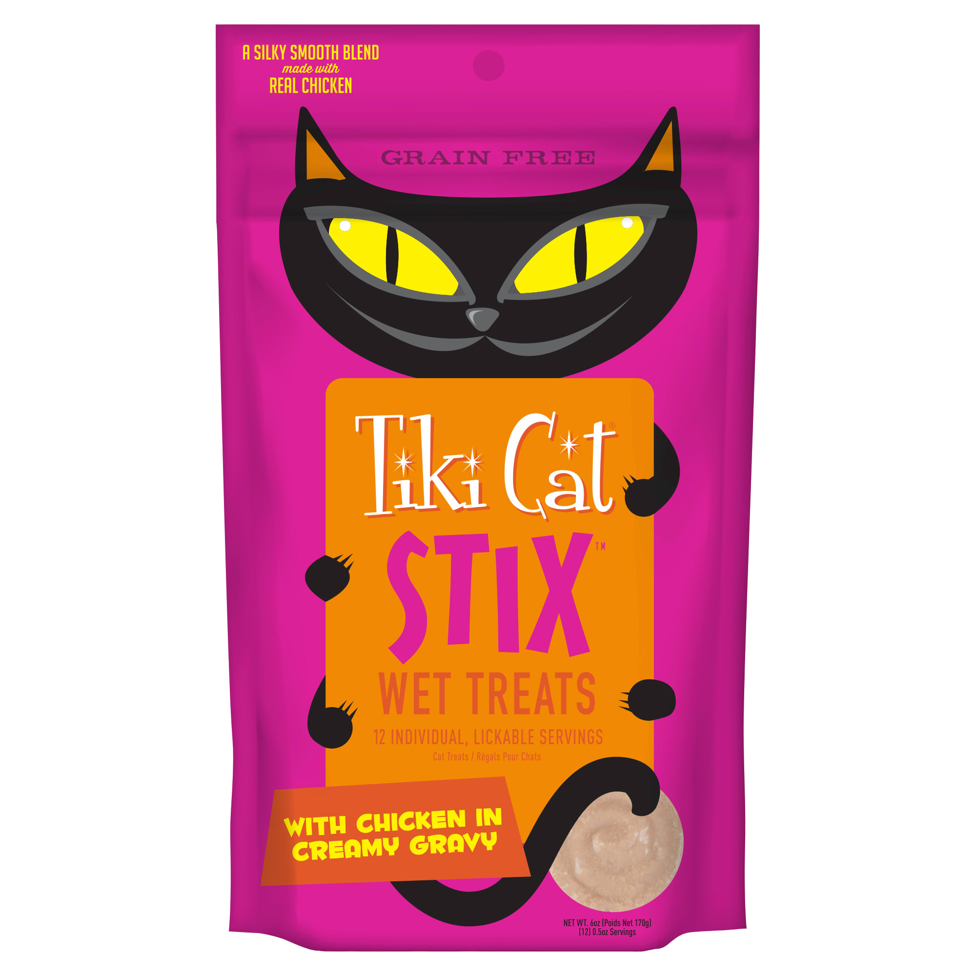 Tiki Cat Stix Chicken Mousse Treats， 0.5 oz.， Count of 12