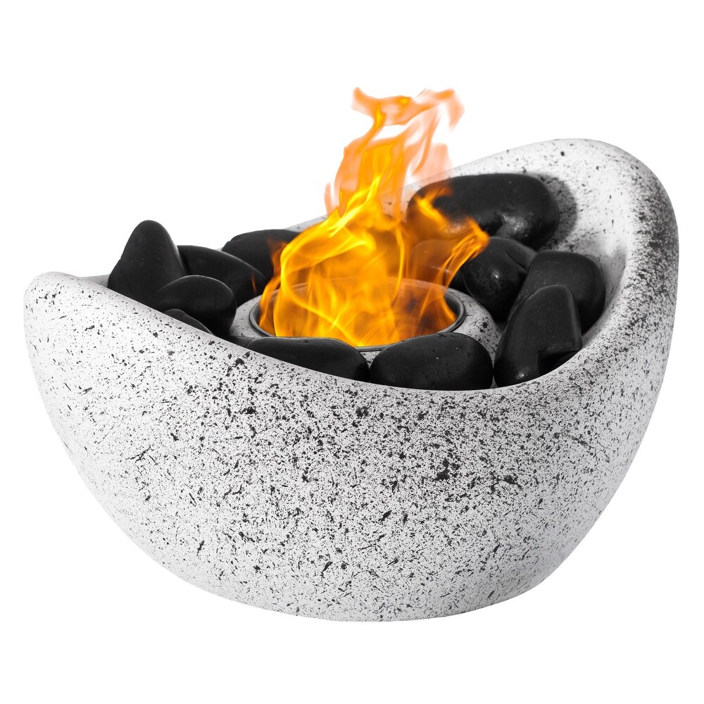 Mini Tabletop Fire Pit Rubbing Alcohol Fireplace Indoor Outdoor Portable Fire Concrete Bowl Pot Fireplace