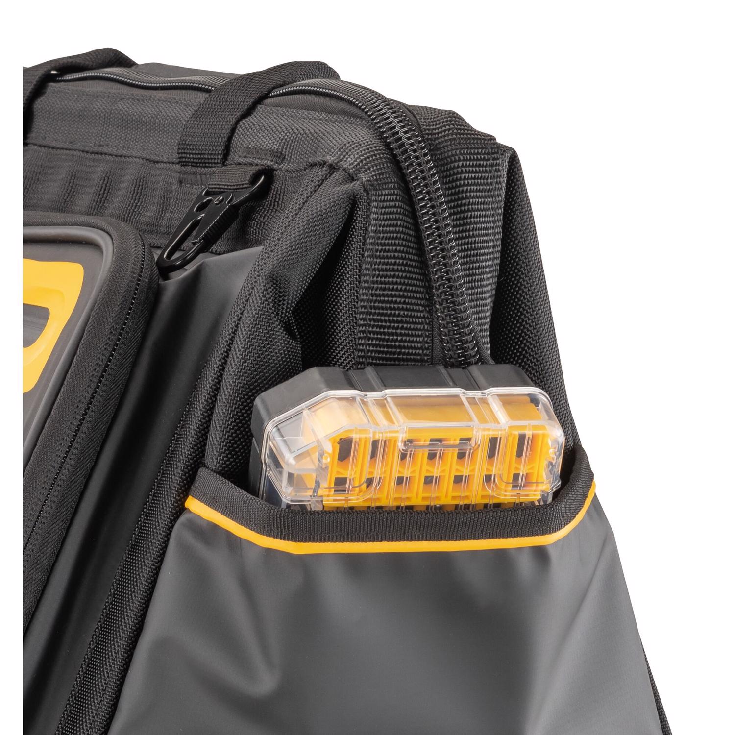 DW Polyester/Tarpaulin Open Mouth All-Purpose Tool Bag 19 pocket Black/Yellow 1 pc