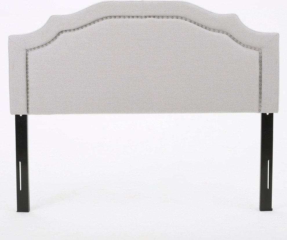 GDF Studio Broswell Light Gray Fabric Queen/Full Headboard   Transitional   Headboards   by GDFStudio  Houzz