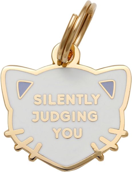 Two Tails Pet Company Silently Judging You Personalized Cat ID Tag