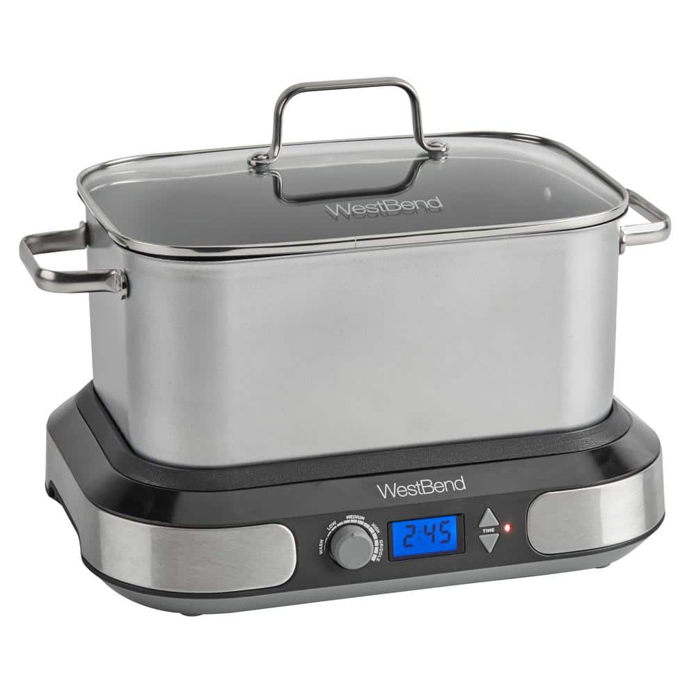 West Bend Deluxe 6 qt. Silver Versatility Slow Cooker 87966