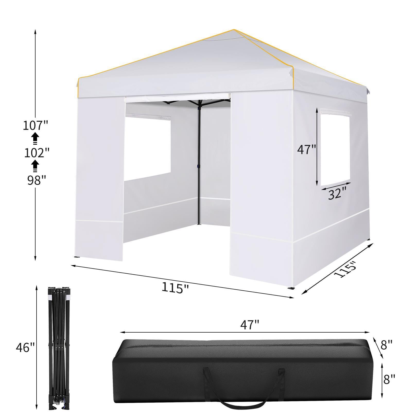 Likein 10x10 ft Pop Up Canopy Tent with 4 Removable Sidewalls, Commercial Instant Gazebo Tent, Outdoor Canopy Tents for Party/Exhibition/Picnic with Carry Bag, Clearance - Gray