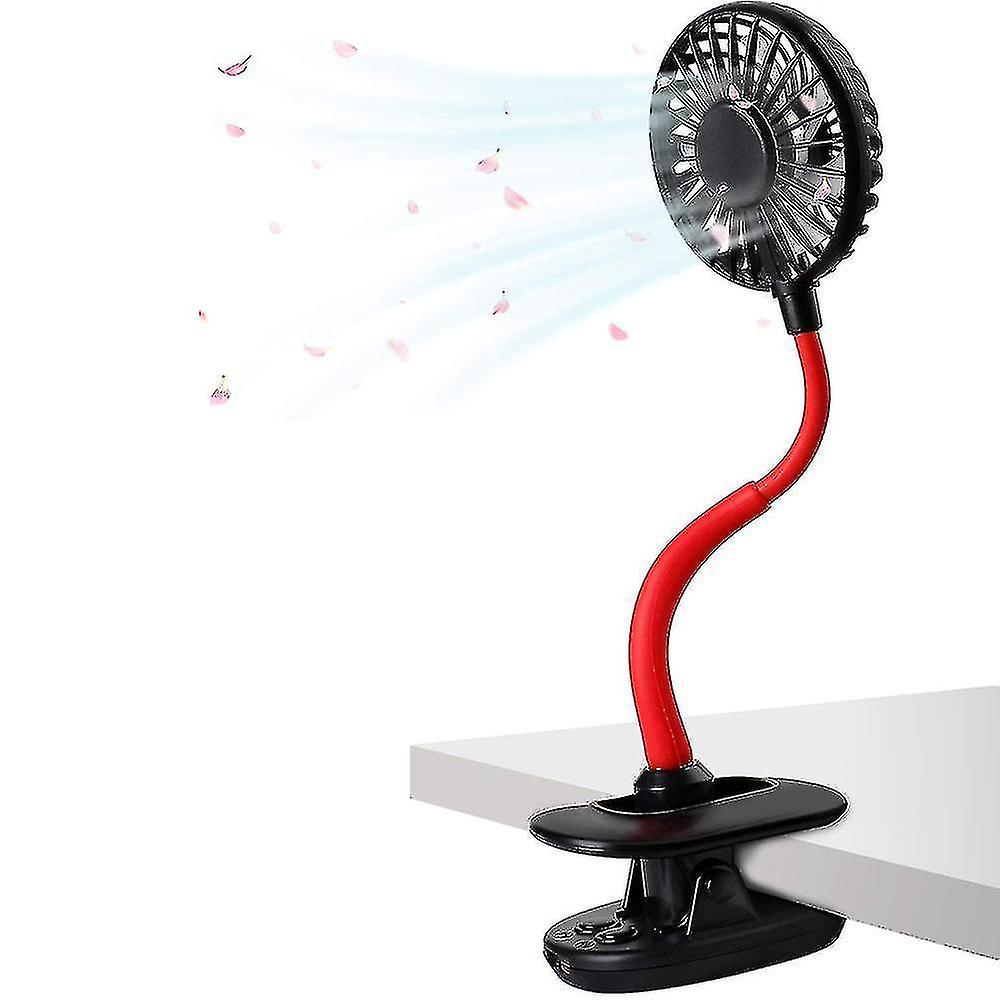 Clip Fan Rechargeable Battery Operated Clip On Mini Desk Fan，black