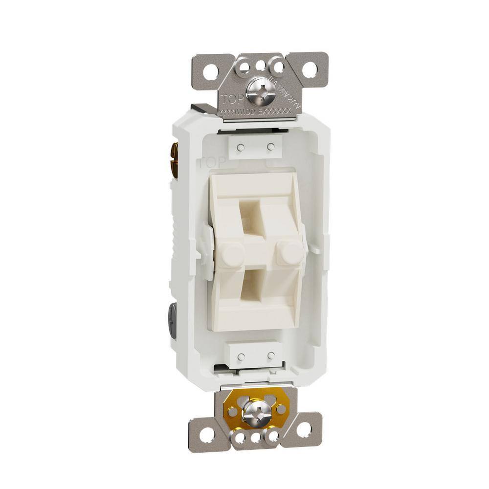 Square D X Series 15 Amp 4-Way Switch Module Rocker Back Wire Light Switch White (Requires Rocker Plate) SQR14141XX