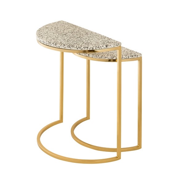 Crete White Terrazzo Nesting Tables