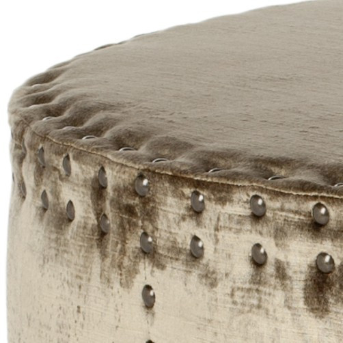 Foster Ottoman  Brass Nail Heads Antique Sage   Transitional   Footstools And Ottomans   by Rustic Home Furniture Deco  Houzz