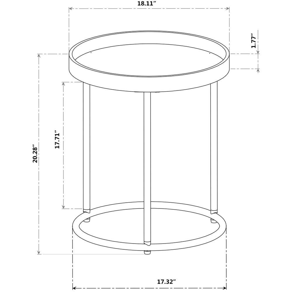 Silver Orchid Bruns Round Espresso Tray Table