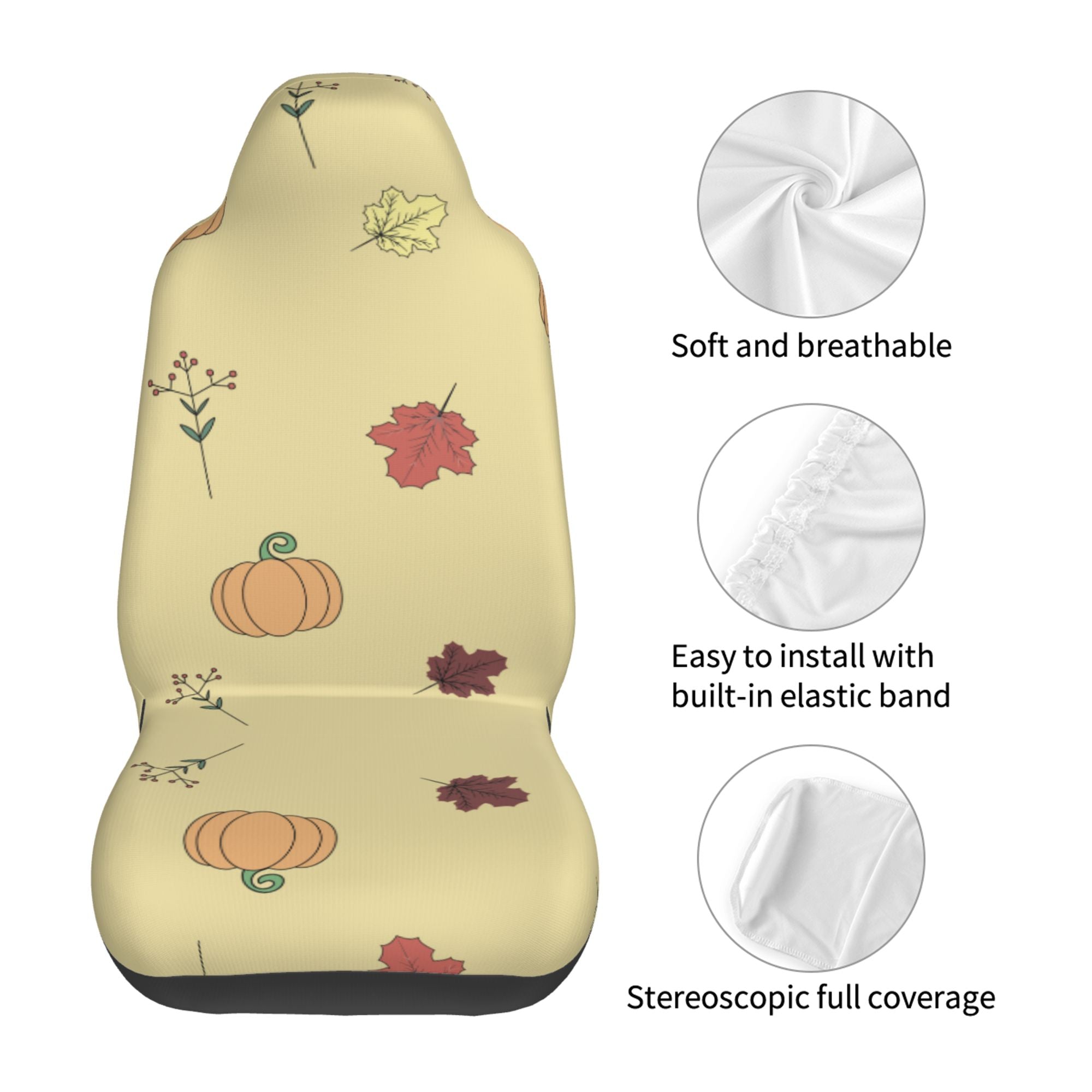 ZICANCN Car Seat Cover Halloween Fall Wallpaper Pattern Car Front Seat Covers Protectors ， Automotive Seat Covers for Cars Trucks Suv