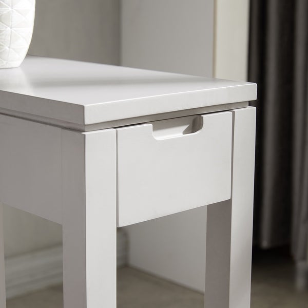 Leick Home Cade Wood Side Table with Drawer and AC/USB Outlet