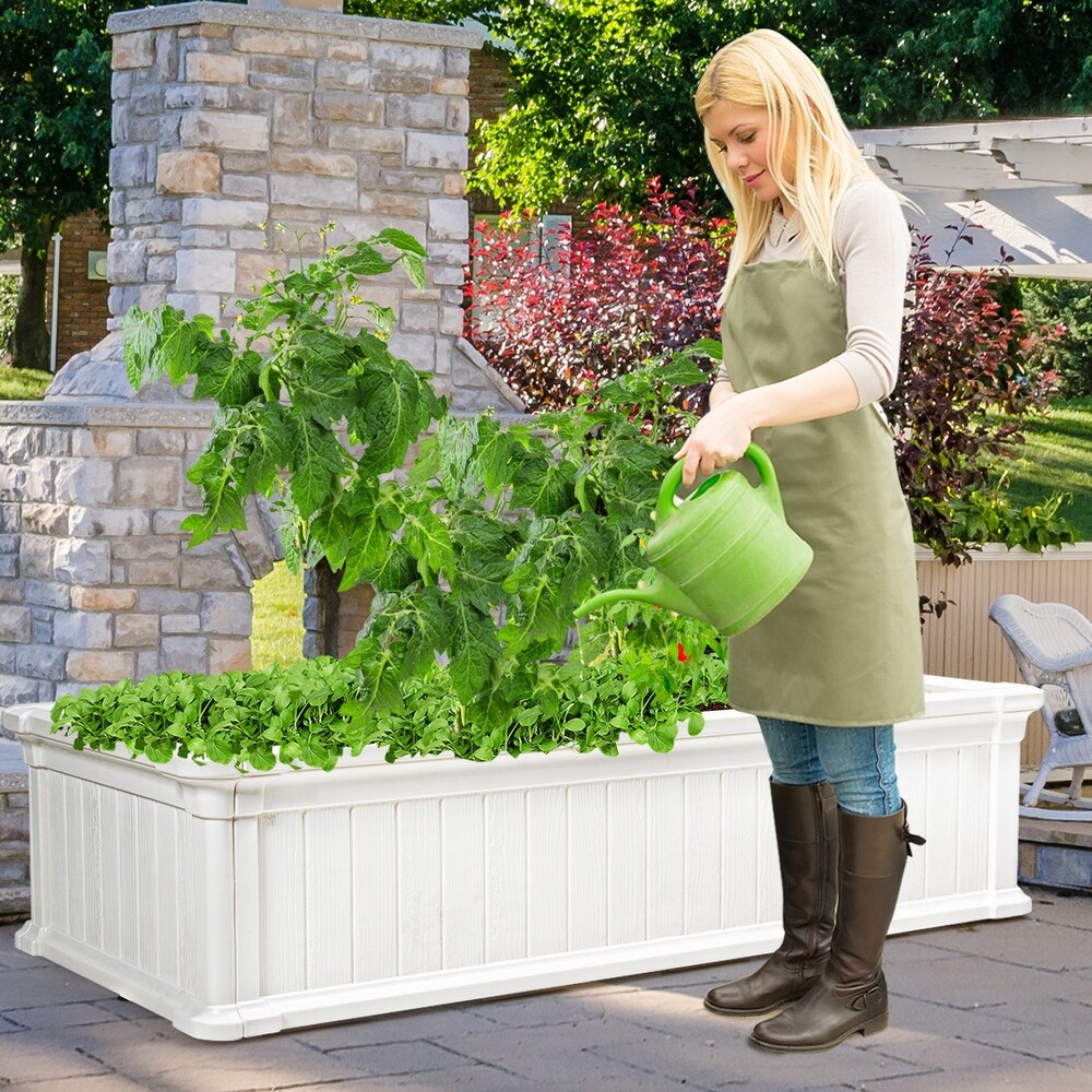 48''x24''Raised Garden Bed Rectangle Plant Box Planter Flower