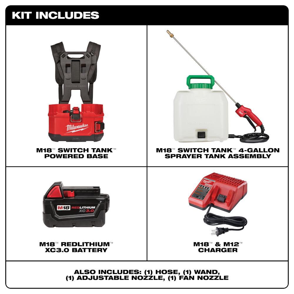 MW M18 SWITCH TANK 4 Gallon Backpack Sprayer Kit 2820-21PS from MW