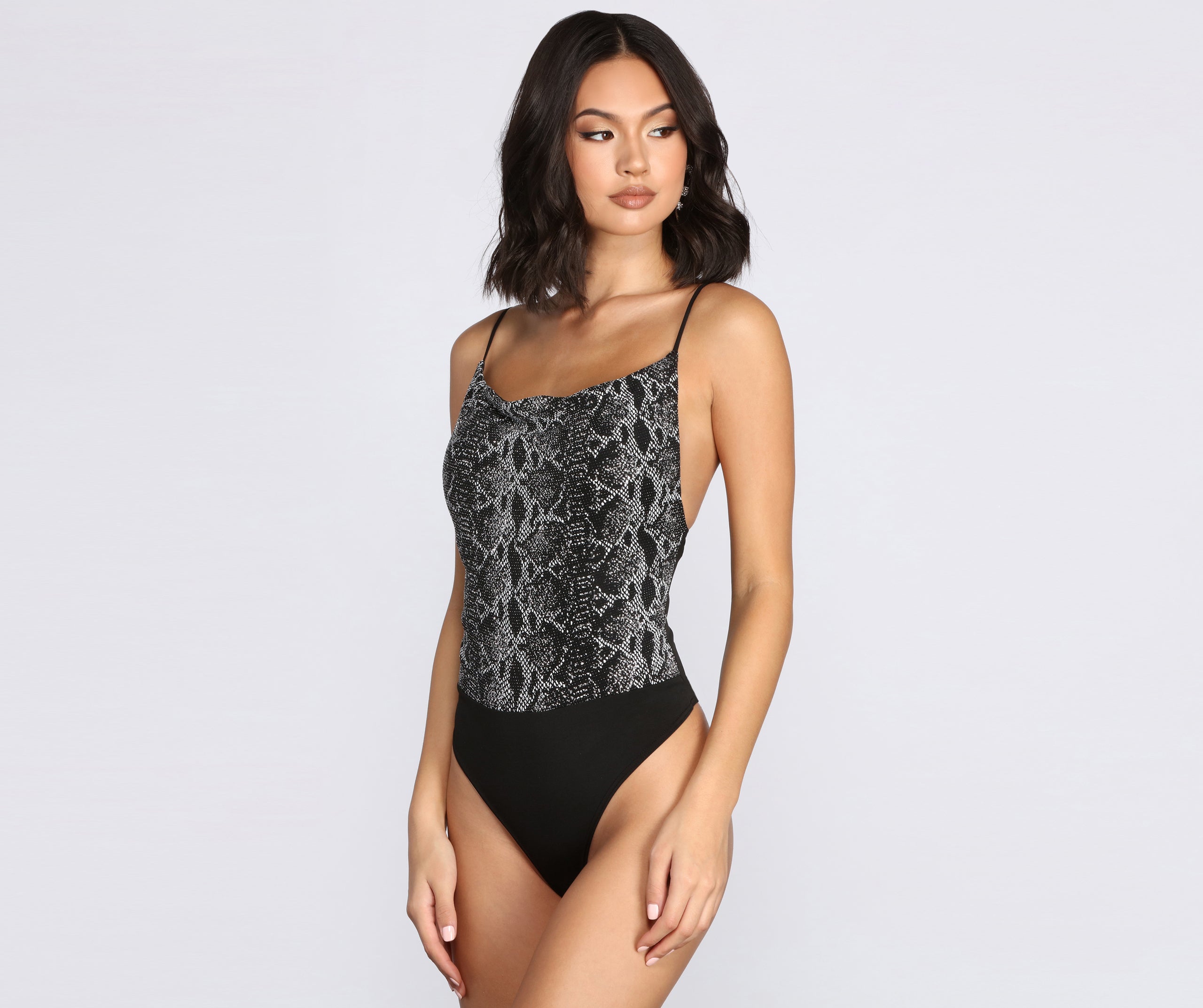 Seductive Snake Print Bodysuit