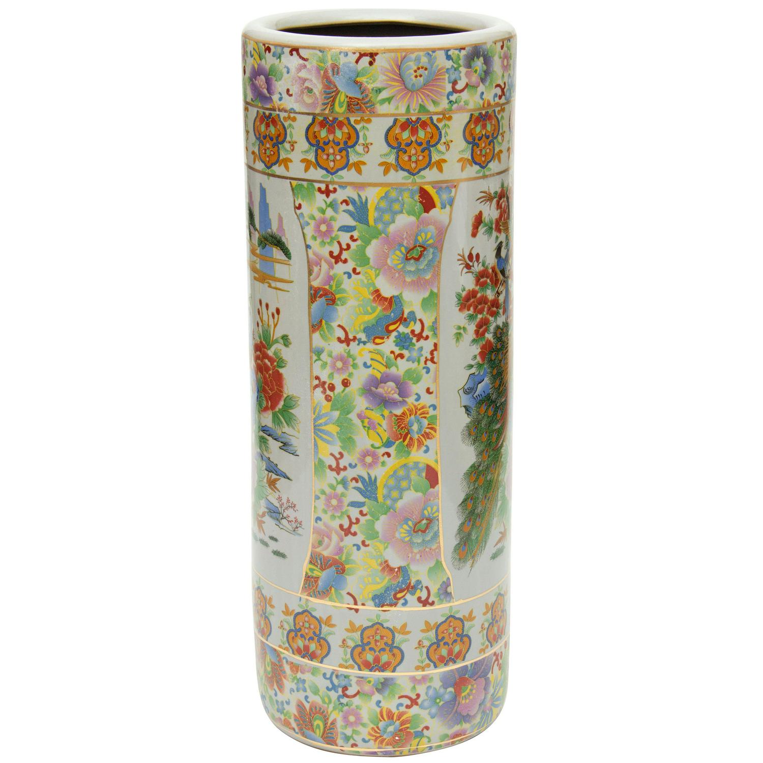 24 Satsuma Birds and Flowers Porcelain Umbrella Stand