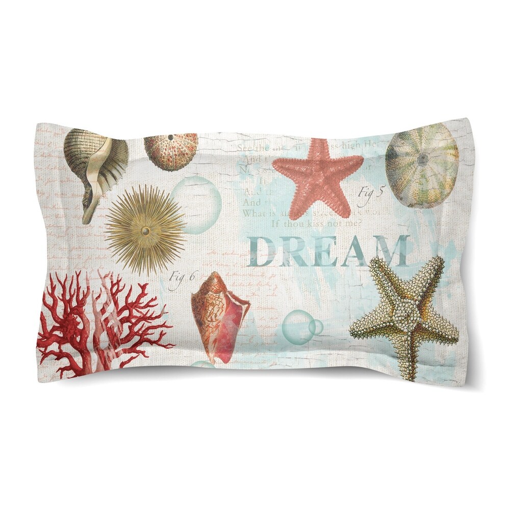 Laural Home Dream Beach Shells Duvet Sham