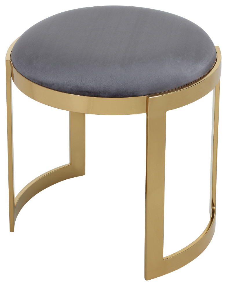 Gold Frame Orion Stool   Contemporary   Footstools And Ottomans   by Pangea Home  Houzz