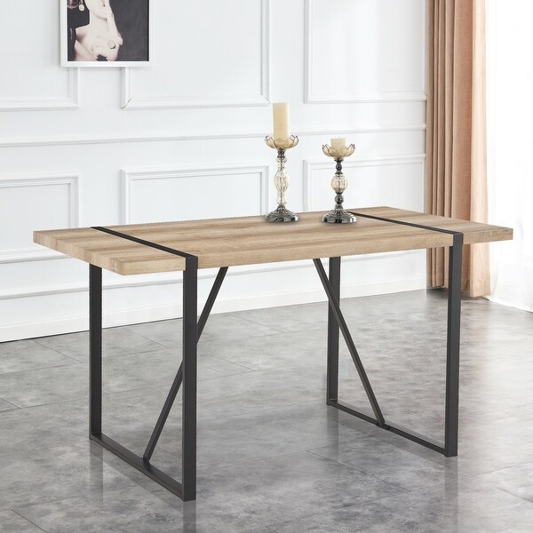 Industrial Rectangular MDF Dining Table for Desks，Kitchens，Patios，Dining rooms