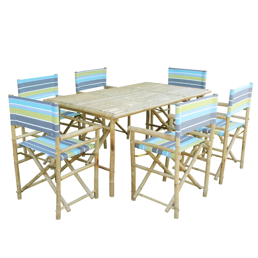 Set of 6 Director Chairs and Rectangular Table Dining