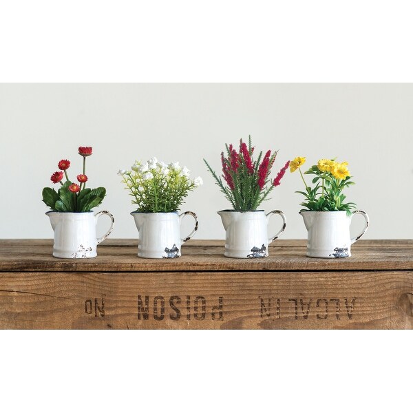 Faux Flowers in Ceramic Pitcher (Set of 4 Styles)