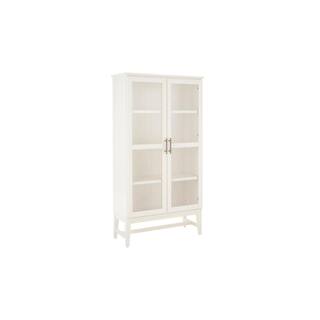 Home Decorators Collection 61 in. Ivory Wood Adjustable 4-Shelf Standard Bookcase with Glass Door SK19345Br2-V