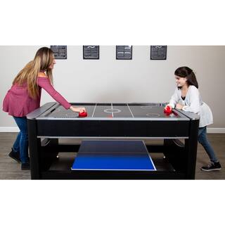 Hathaway 6 ft. Triple Threat 3-in-1 Multi-Game Table with Billiards Air Hockey and Table Tennis BG5001