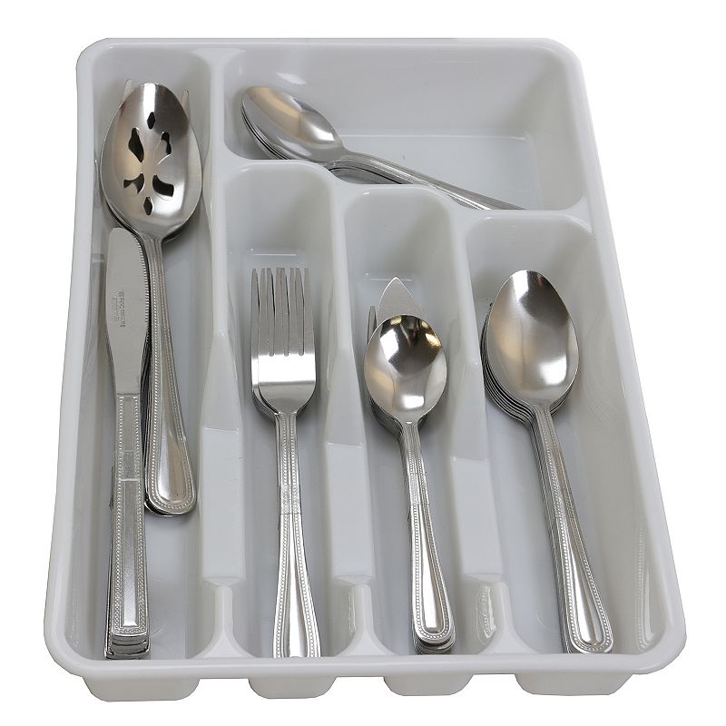 Gibson Everyday Basic Living Aston 45 Piece Flatware Set with Plastic Tray